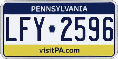 PA license plate LFY2596