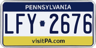 PA license plate LFY2676