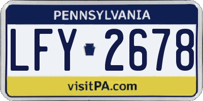 PA license plate LFY2678