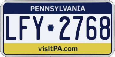 PA license plate LFY2768