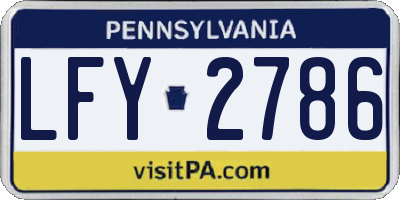 PA license plate LFY2786