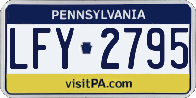 PA license plate LFY2795