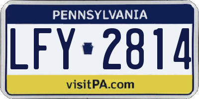 PA license plate LFY2814
