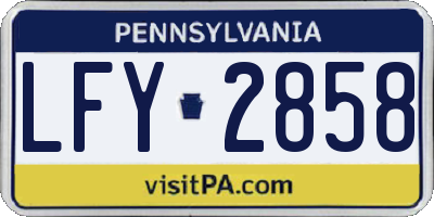 PA license plate LFY2858