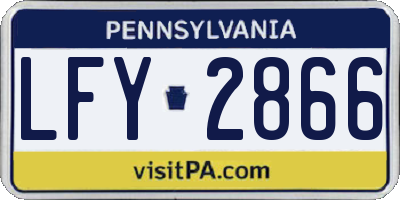 PA license plate LFY2866