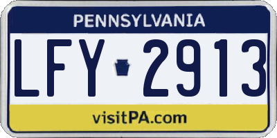 PA license plate LFY2913