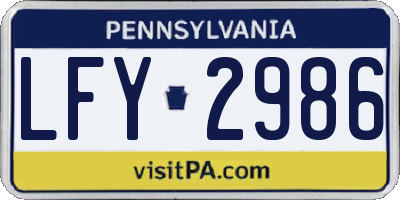 PA license plate LFY2986