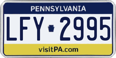PA license plate LFY2995