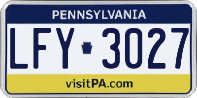 PA license plate LFY3027