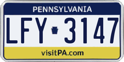 PA license plate LFY3147