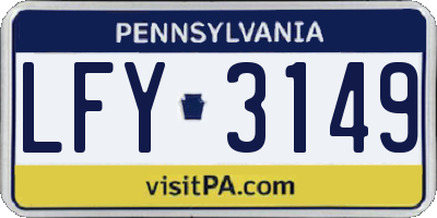 PA license plate LFY3149
