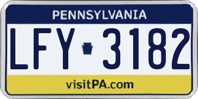 PA license plate LFY3182