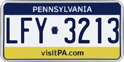 PA license plate LFY3213
