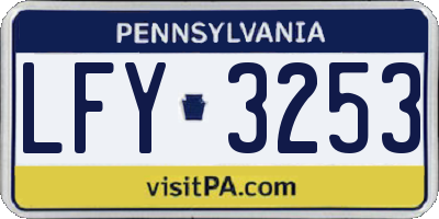 PA license plate LFY3253