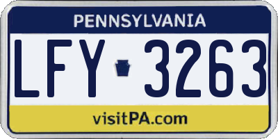 PA license plate LFY3263