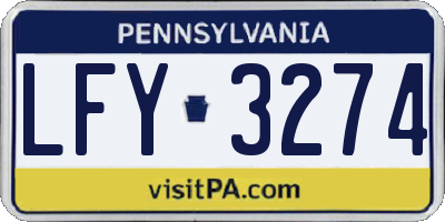 PA license plate LFY3274