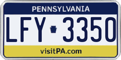 PA license plate LFY3350