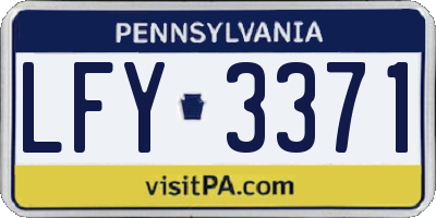PA license plate LFY3371