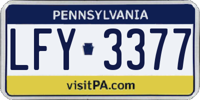 PA license plate LFY3377