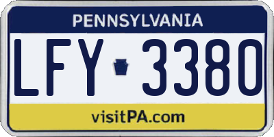 PA license plate LFY3380