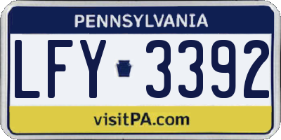 PA license plate LFY3392