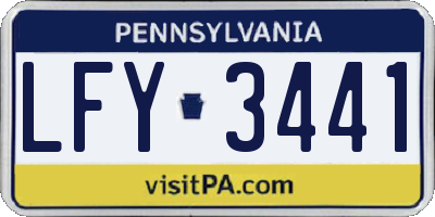 PA license plate LFY3441