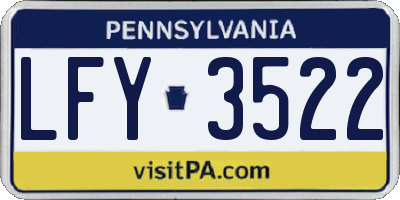 PA license plate LFY3522