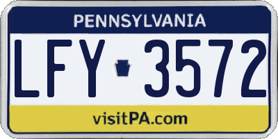 PA license plate LFY3572