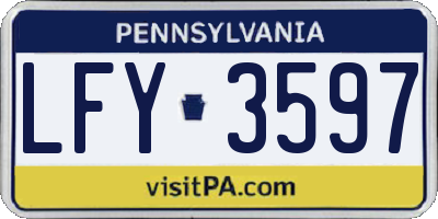 PA license plate LFY3597