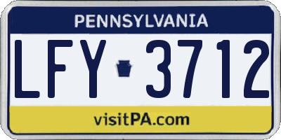 PA license plate LFY3712