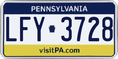 PA license plate LFY3728