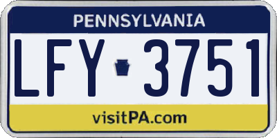 PA license plate LFY3751