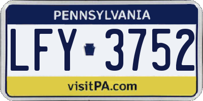 PA license plate LFY3752