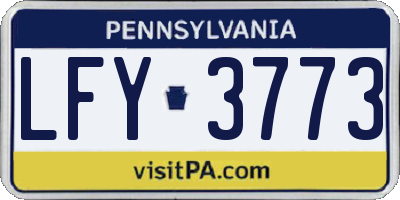 PA license plate LFY3773