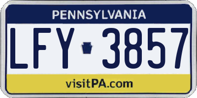 PA license plate LFY3857