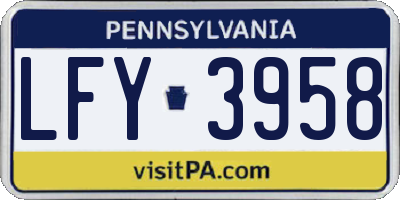 PA license plate LFY3958
