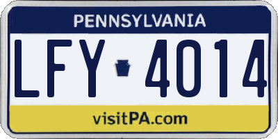 PA license plate LFY4014