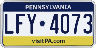 PA license plate LFY4073