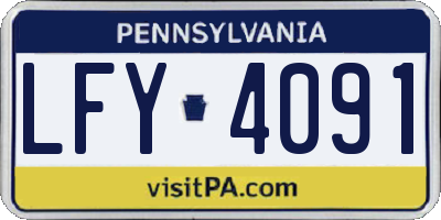 PA license plate LFY4091