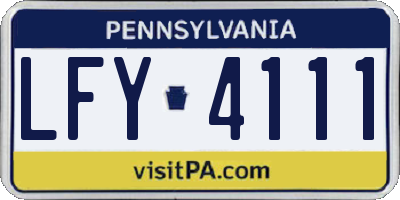 PA license plate LFY4111
