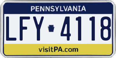 PA license plate LFY4118