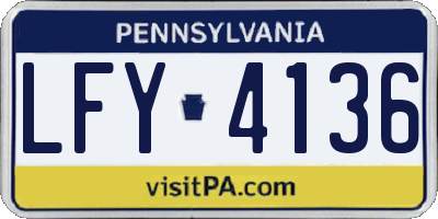 PA license plate LFY4136