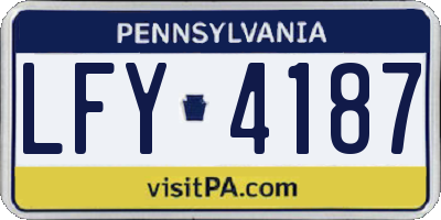 PA license plate LFY4187