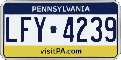PA license plate LFY4239
