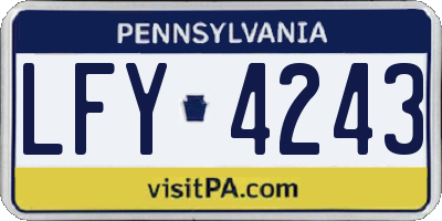 PA license plate LFY4243