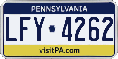 PA license plate LFY4262