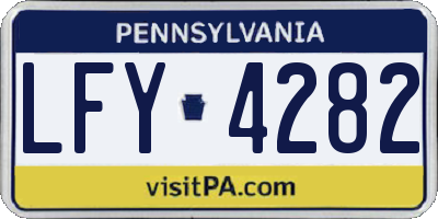PA license plate LFY4282