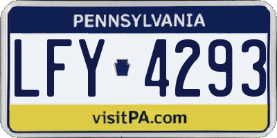 PA license plate LFY4293