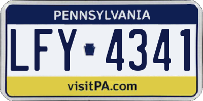 PA license plate LFY4341
