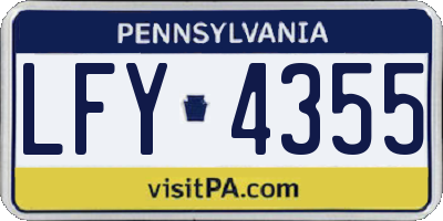 PA license plate LFY4355